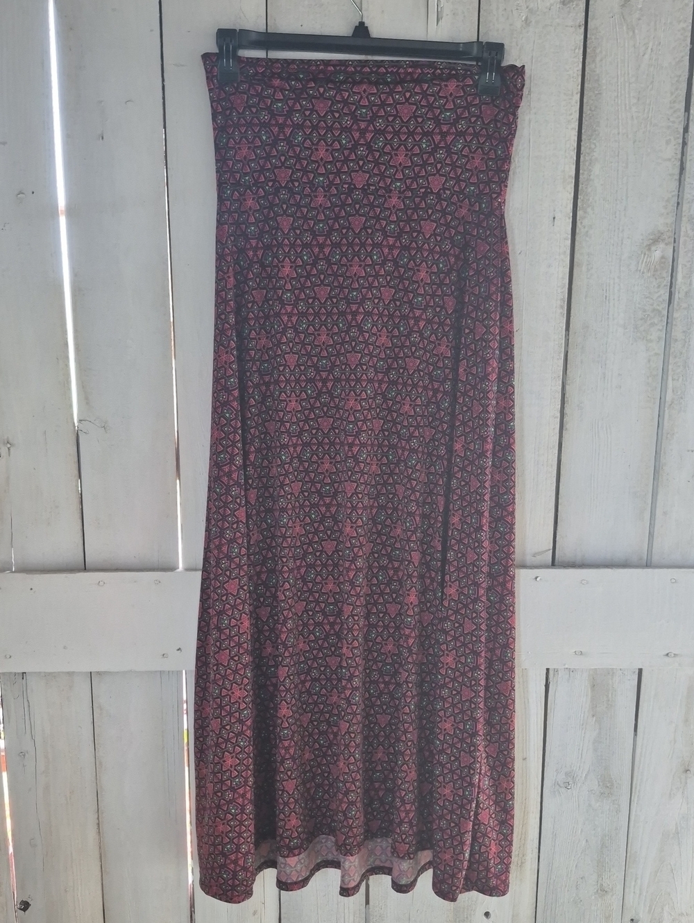 LuLaRoe Black and Pink Geometric Maxi Dress